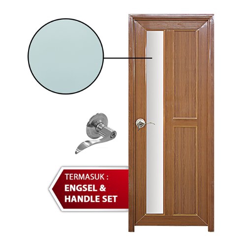 Tidy J017 Pintu PVC Red Wood Kaca Frosted 71x195cm Tidy J017 Pintu PVC Red Wood Kaca Frosted 71x195cm
