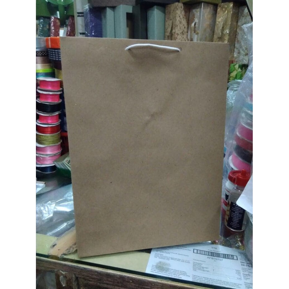 

paper bag polio polos coklat termurah terlaris/isi 12 pcs