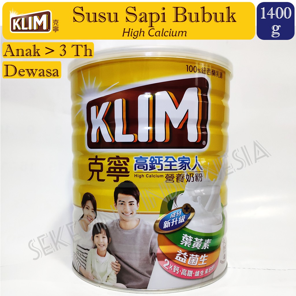 KLIM Susu Sapi Bubuk High Calcium 1,4 Kg - Taiwan