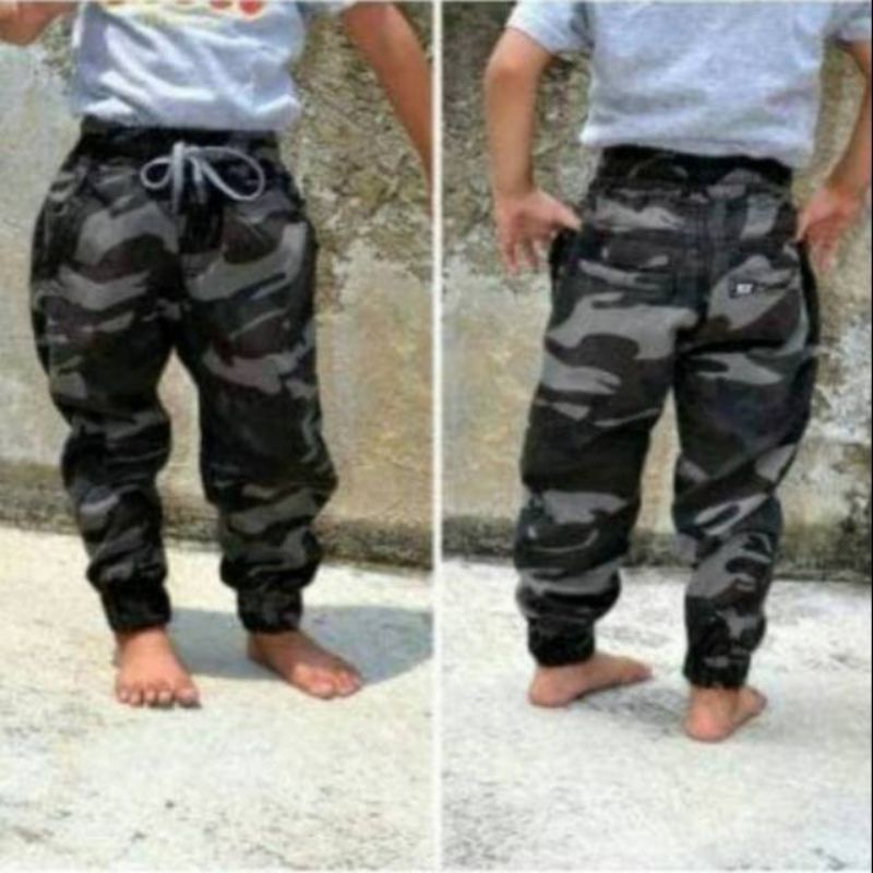 Preloved Celana Joger Loreng Abu-Abu