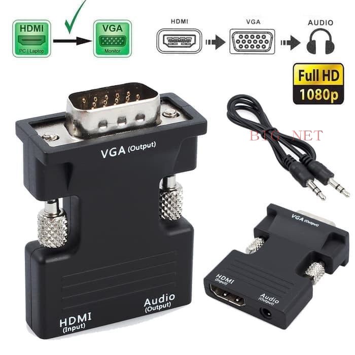 HDTV To VGA With Audio Converter Adapter/ HDmi To VGA+AUDIO (G)