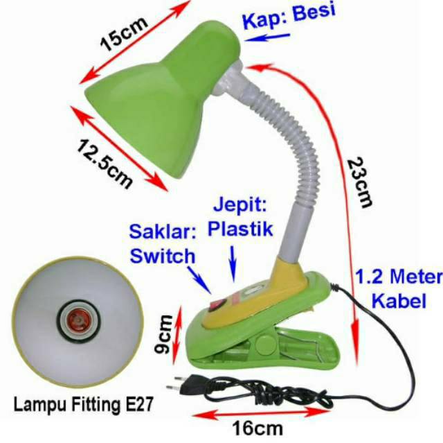 Jiamei Lampu Meja JM813 / JM 813 Lampu Tidur Lampu Jepit