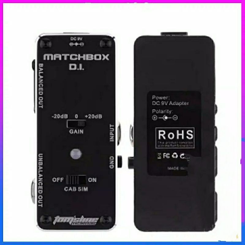Tomsline Matchbox DI Box efek gitar cabsim Cabinet Simulator guitar pedal