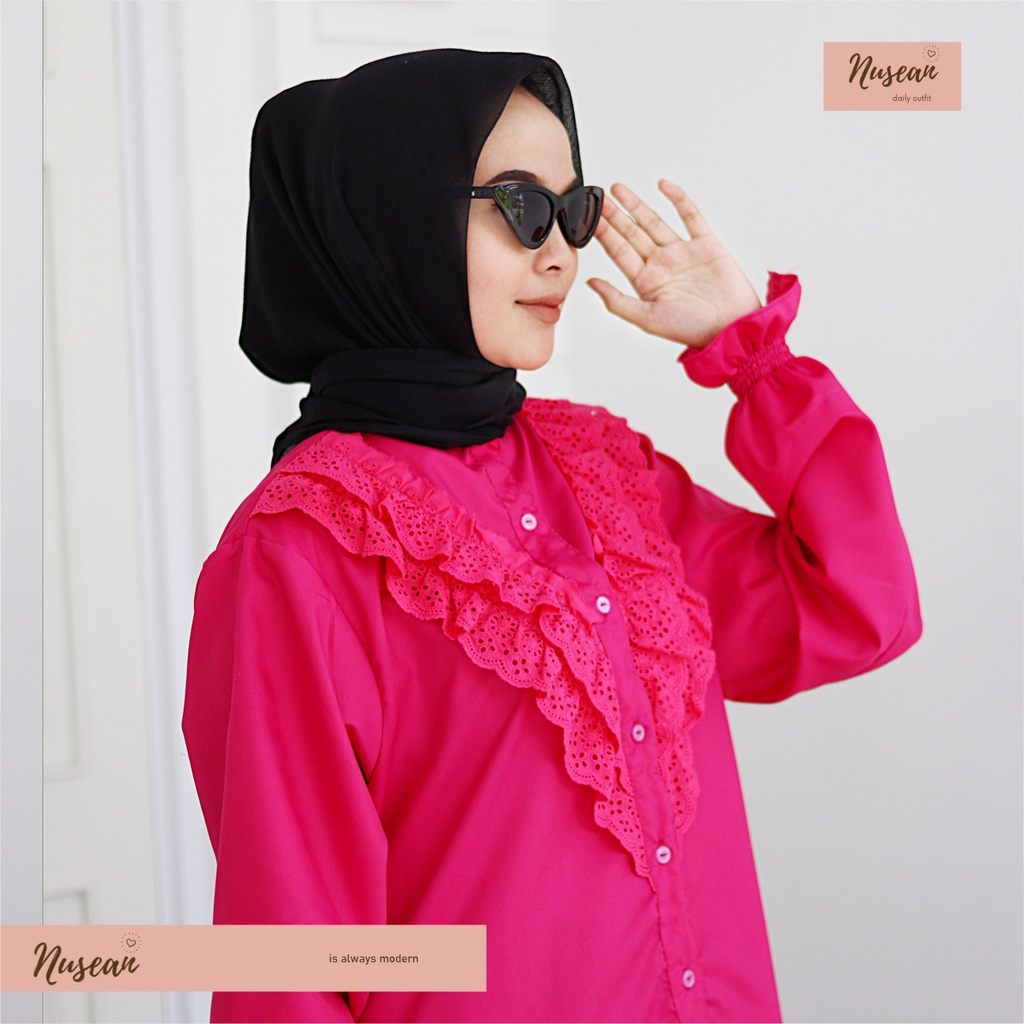 Atasan Kemeja Wanita Korea Renda