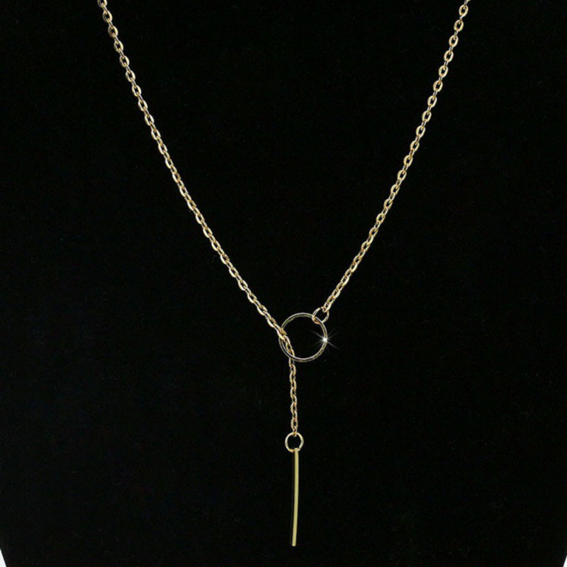 READY STOCK Simple Round Long Y-Neck Metal Chain Jewelry Necklace