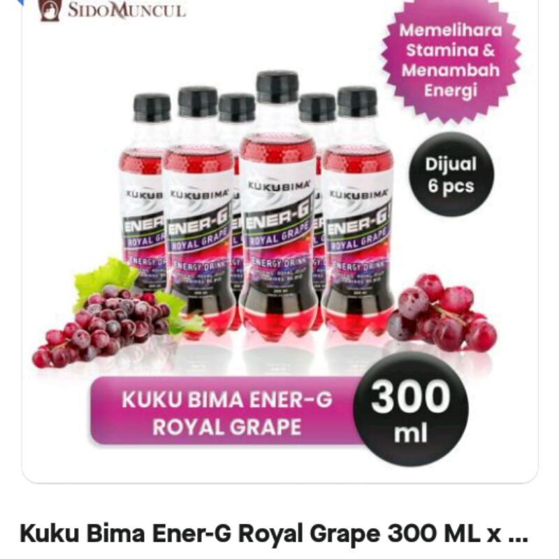 

KUKU BIMA ENER-G ROYAL GRAPE 300 ML (1 CRTN 6 PCS) *N*