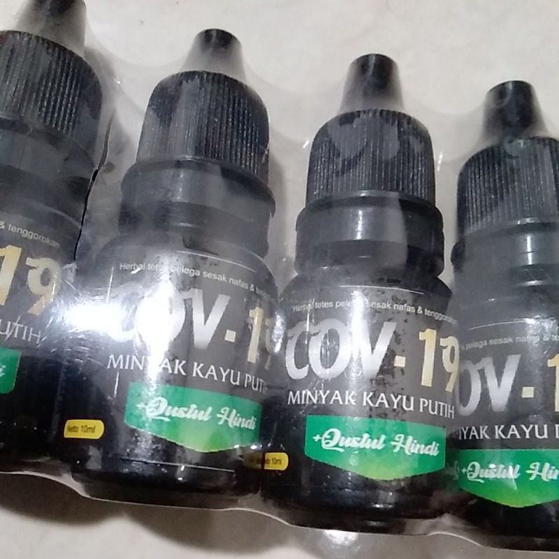 Kayu Putih plus Qusthul Hindi - Herbal Tetes Pelega Sesak Nafas 7 in 1-Hitam