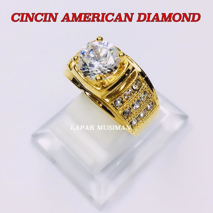 [Bayar di Tempat] CINCIN SUPER MEWAH AMERICAN DIAMOND LIMITED STOCK - KODE 01 GOLD