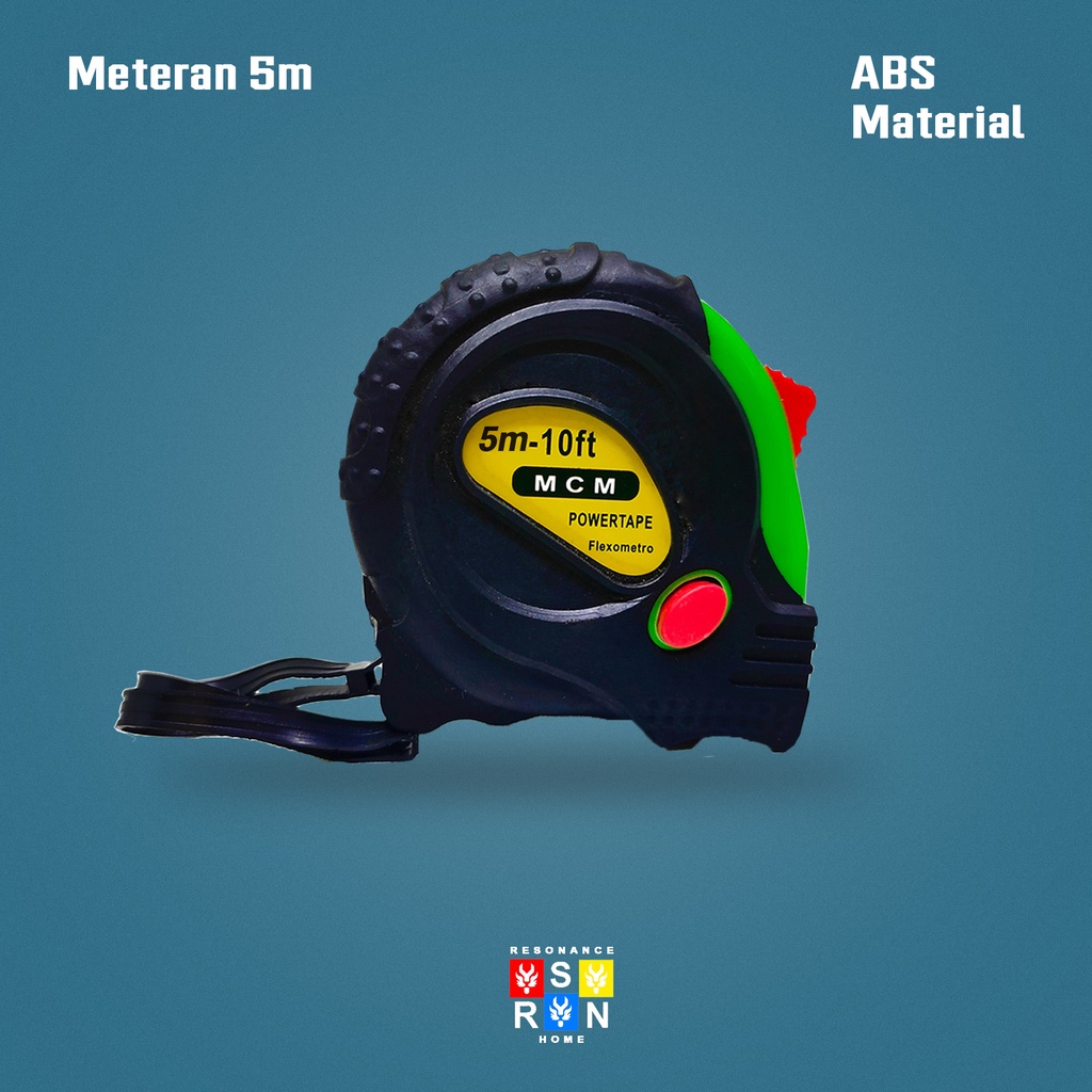 Meteran 5M Tukang Bangunan Roll 5 Meter Measuring Tape Resonance Home