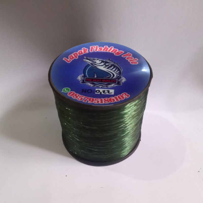 Senar pancing anti keriting kuat - golongan pancing warna hijau lumut ukuran 6lbs/0.22 (3kg)