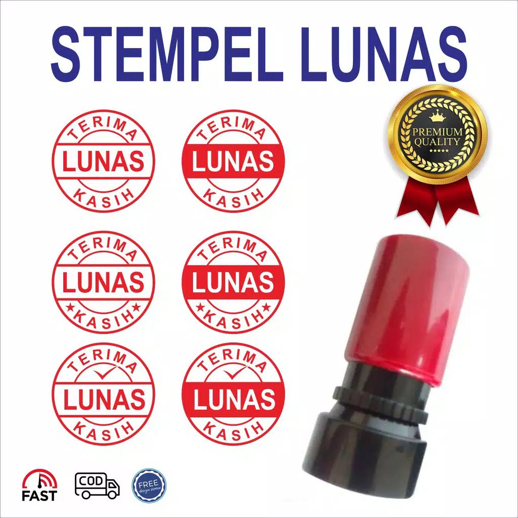 Stempel Lunas Falsh Bisa Custom Desain Dan Pilih Warna Tinta Bulat 23 Mm Persegi 17 X 43mm Shopee Indonesia