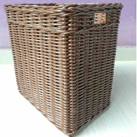 keranjang persegi kotak rotan laci penyimpanan barang serbaguna 30x22x32 cm