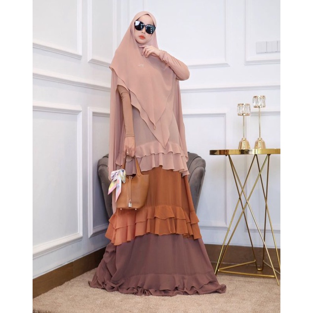 DAILY WEAR PREMIUM SUSUN 3 WARNA CERUTTY DRESS SYARI BY JOZA CLOTHING