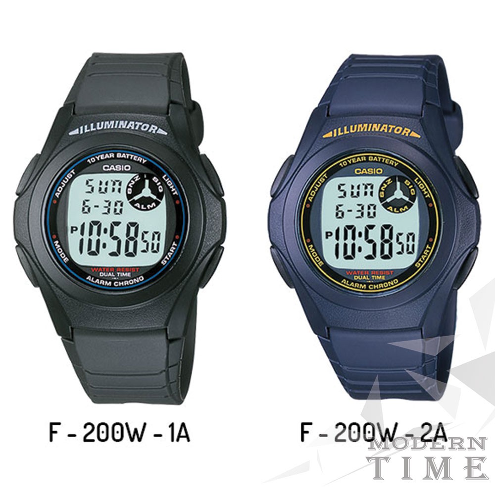 Casio Original F-200W Jam Tangan Pria - Digital - Karet