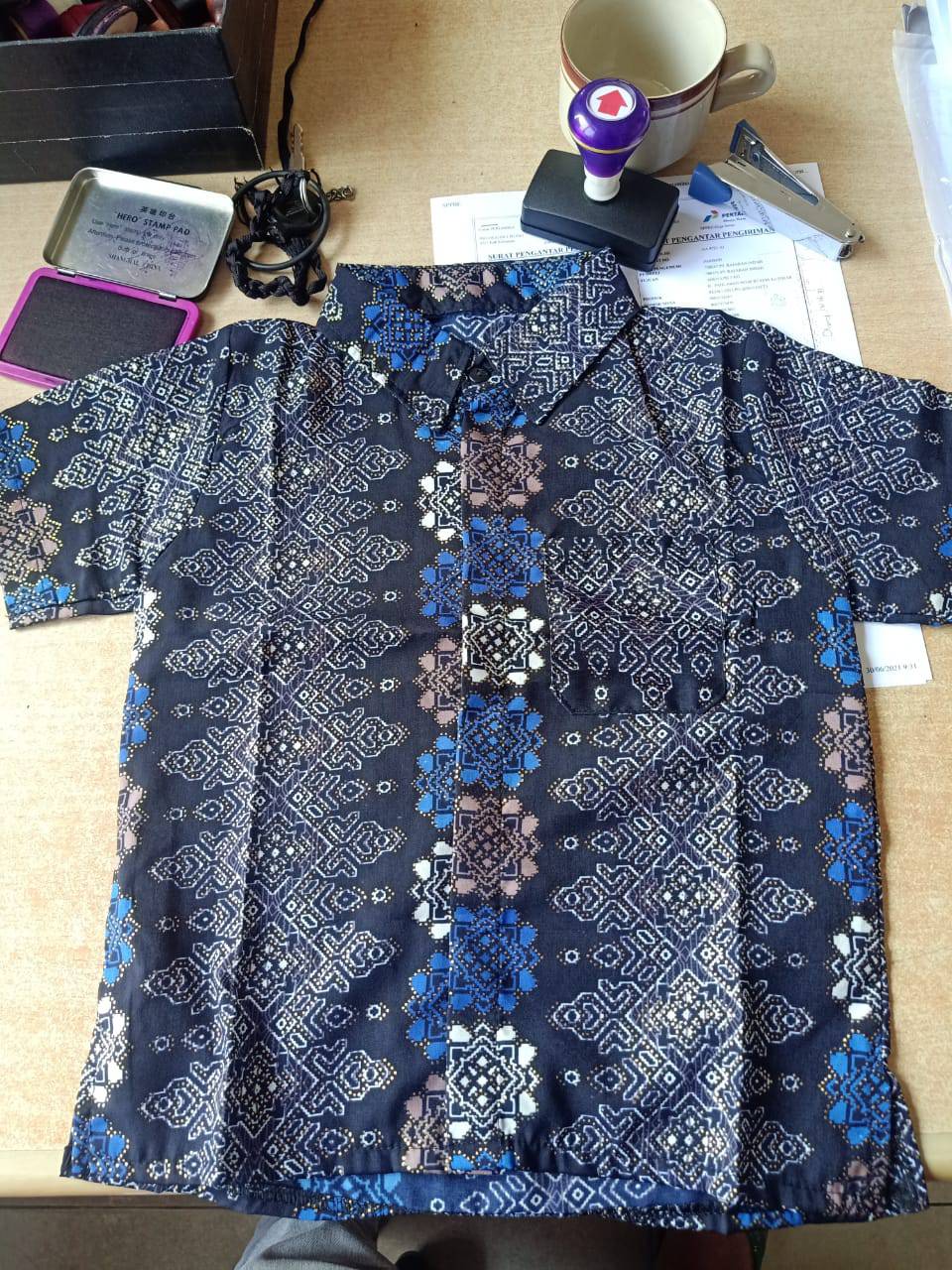 Cod (real Pict)kemeja Batik Modern Anak Laki Laki Motif Toraja Prada Foil Model Klep Intip