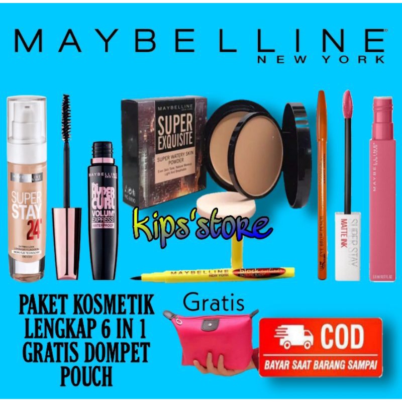Paket kosmetik paket Makeup paket kecantikan maybelline paket kecantikan super lengkap