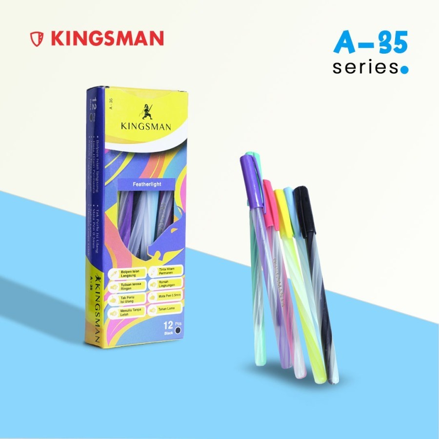 Pulpen Kingsman 1 Pcs Satuan Anti Nyandet Lebih Lancar Licin Pakai Sampai Habis Stationery Alat Tulis Menulis Peralatan Perlengkapan Kuliah Sekolah Ospek Mos Tinta Hitam Tanpa Macet Murah High Quality Berkualitas Kualitas Bagus Grosir Prakarya Malang