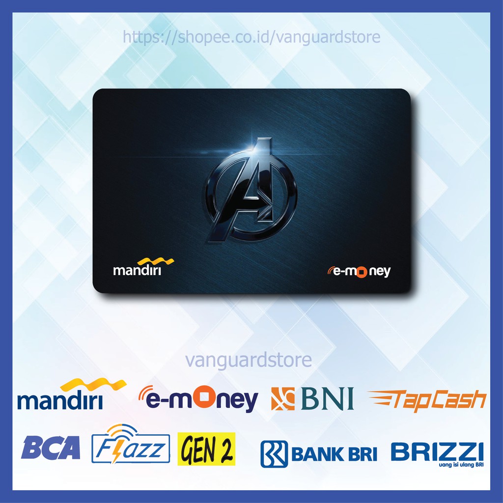 KARTU E MONEY E TOLL SUPERHERO LOGO AVENGERS ANIME 48 EMONEY MANDIRI FLAZZ BCA BNI TAPCASH BRIZZI