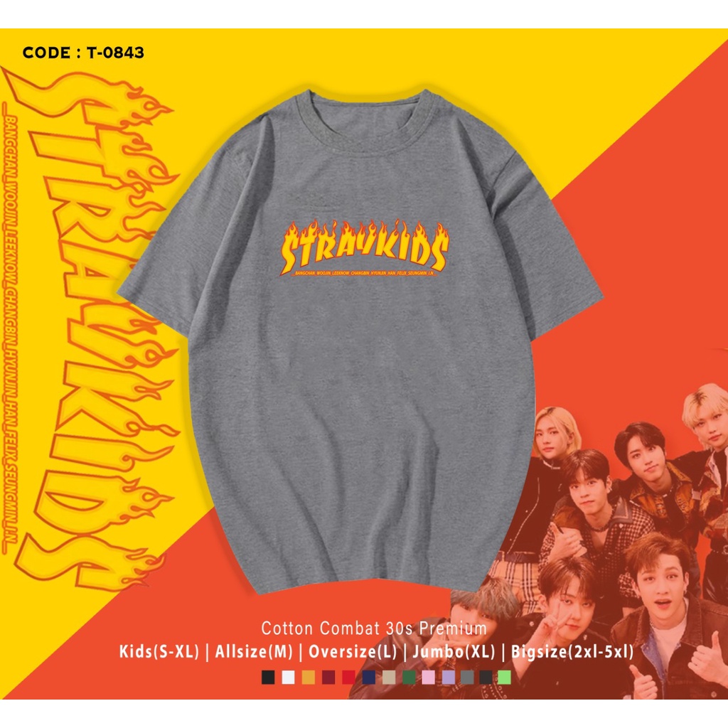 KAOS STRAYKID/KAOS OVERSIZE/PRIA WANITA/KAOS SANTAI/KAOS LENGAN PENDEK/BISA CUSTOM