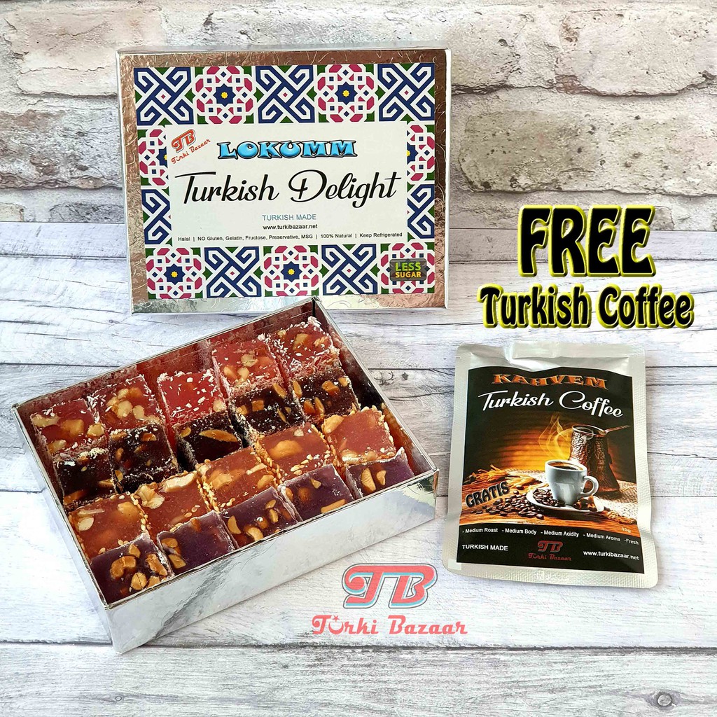 

Mixed Nuts Turkish Delight 250 gram, LOKUMM, Less Sugar