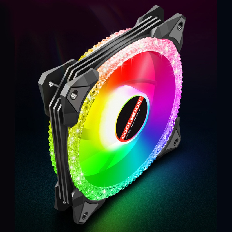 Bt Pendingin CPU Sistem Radiator LED RGB 120mm Untuk Case Fan, Edisi Sepi Dengan Musik Warna Yang Dapat Disesuaikan Untuk Case Fan Untuk PC