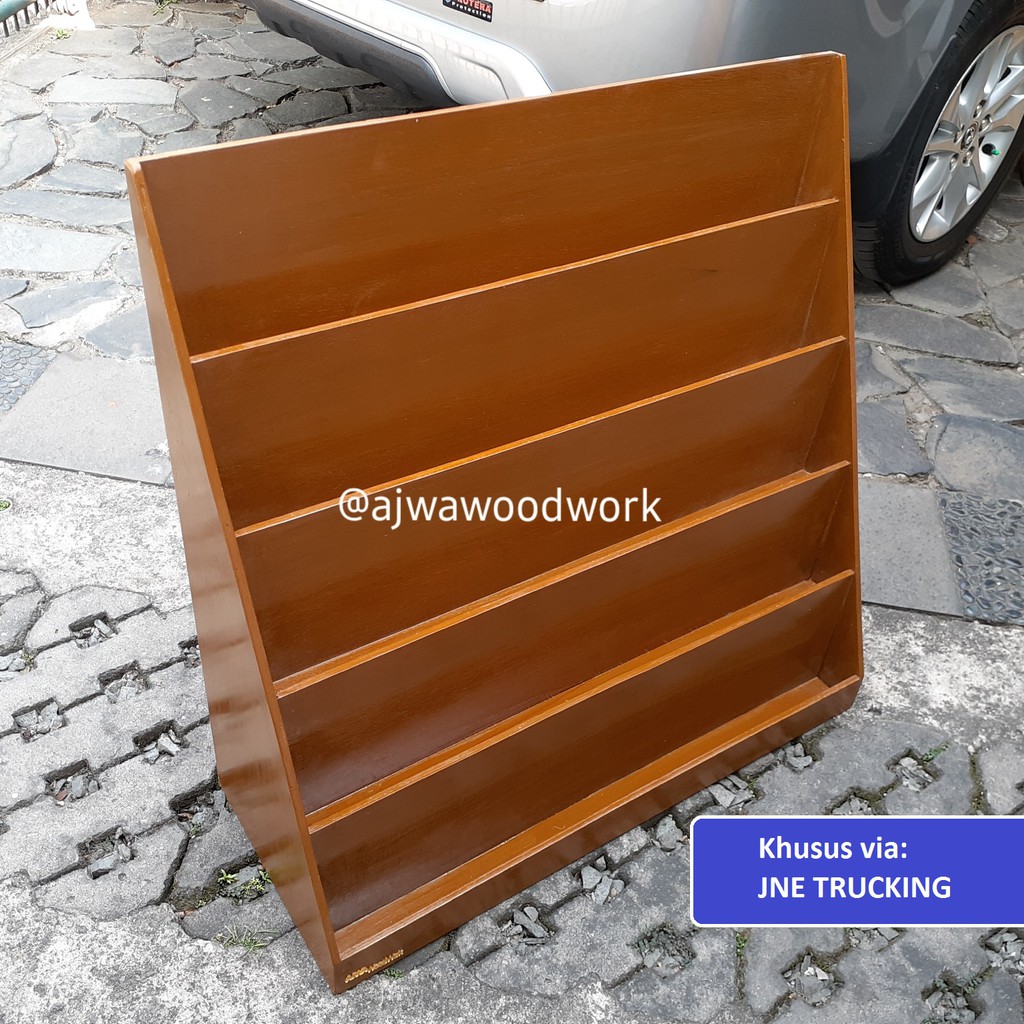 BEST SELLER - SOFYA - TEAK BROWN - Rak Buku Anak Montessori kayu