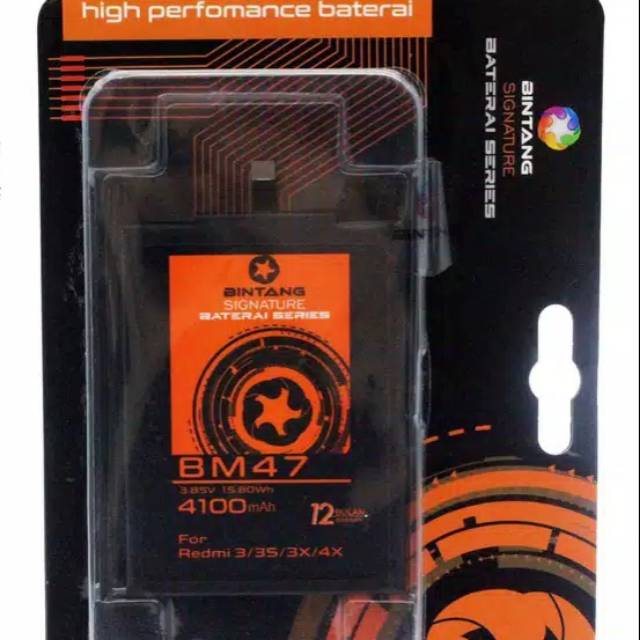 BATERAI BINTANG SS XIAOMI BM47/REDMI 3/3S/3 PRO/4X
