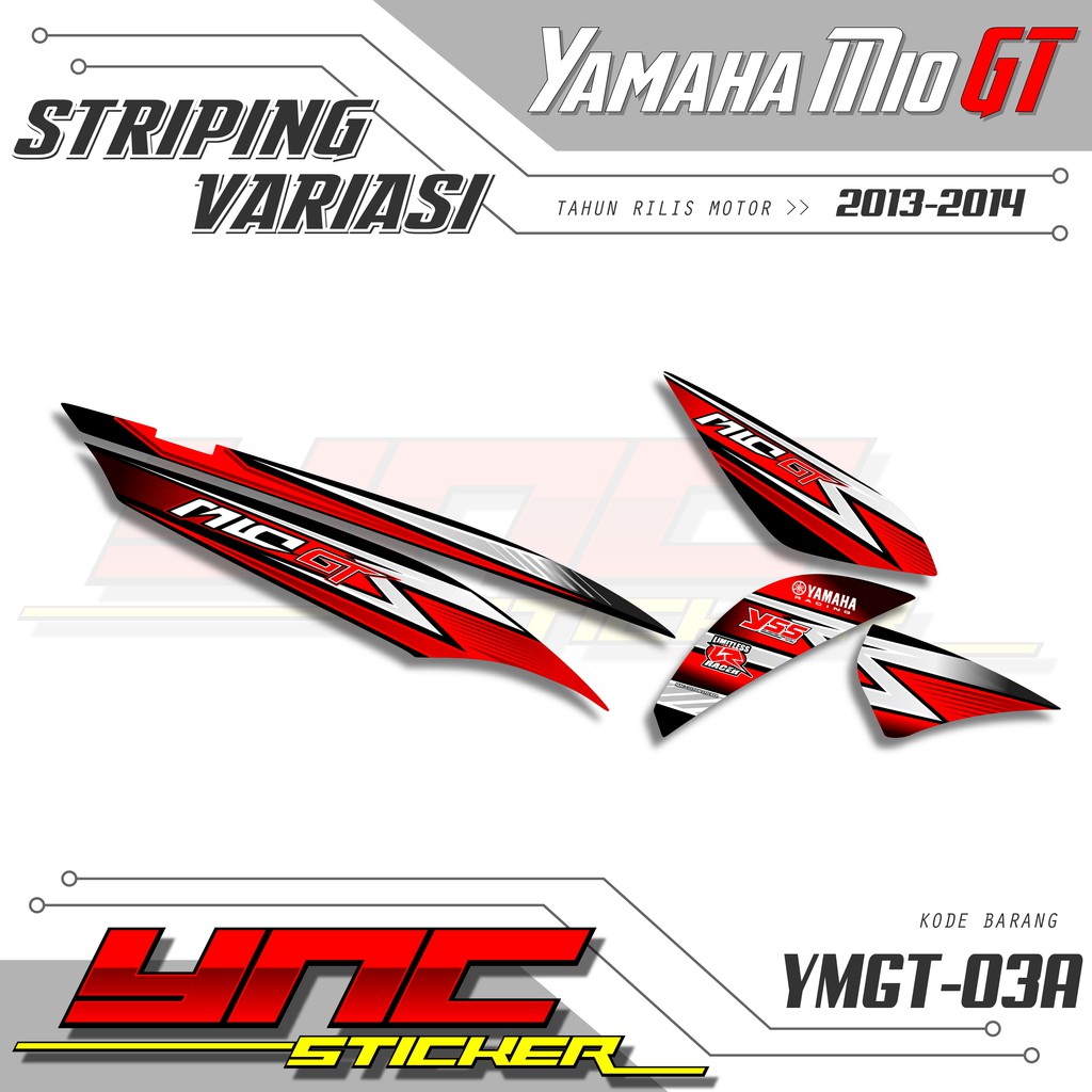 STIKER STRIPING MIO GT STICKER VARIASI MIO GT TAHUN 2013-2014 - YMGT 03