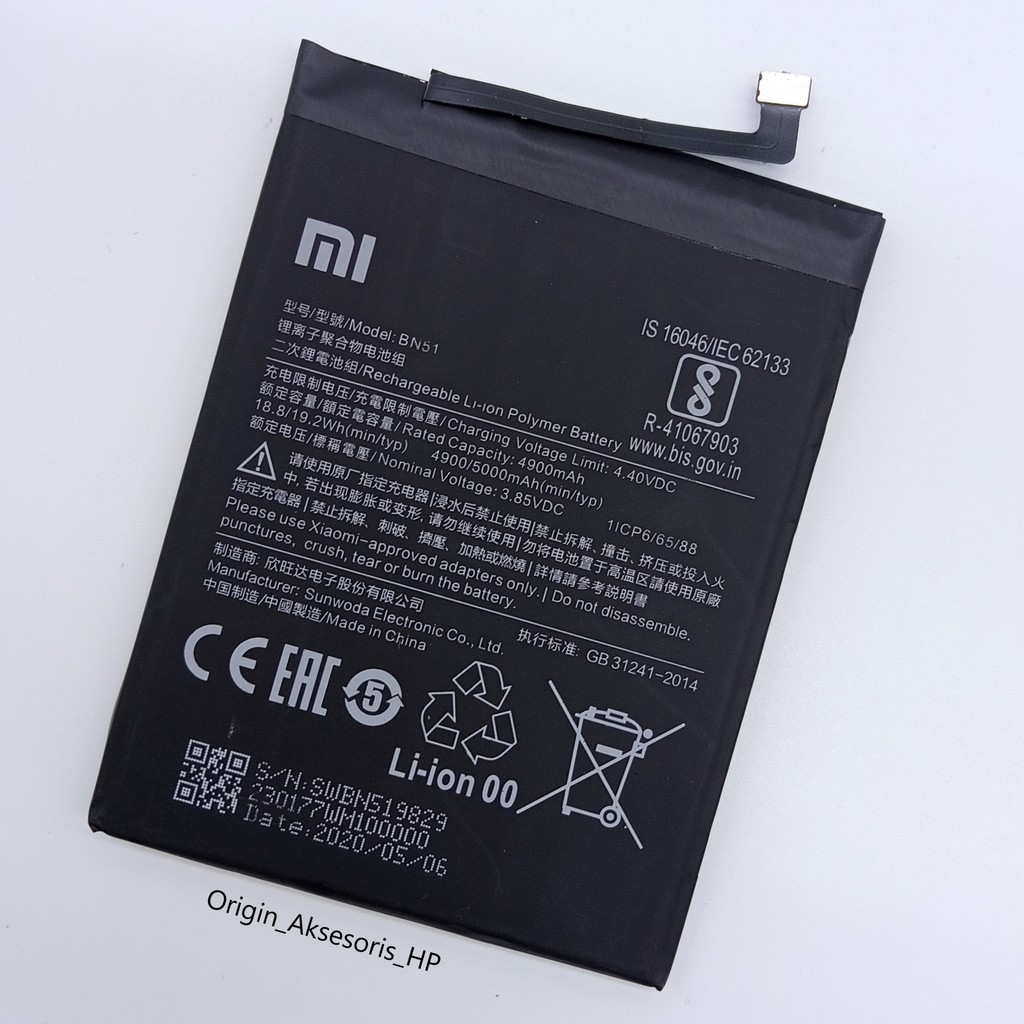 Baterai Xiaomi BN51 Redmi 8 / Redmi 8A Original 100% dc 88