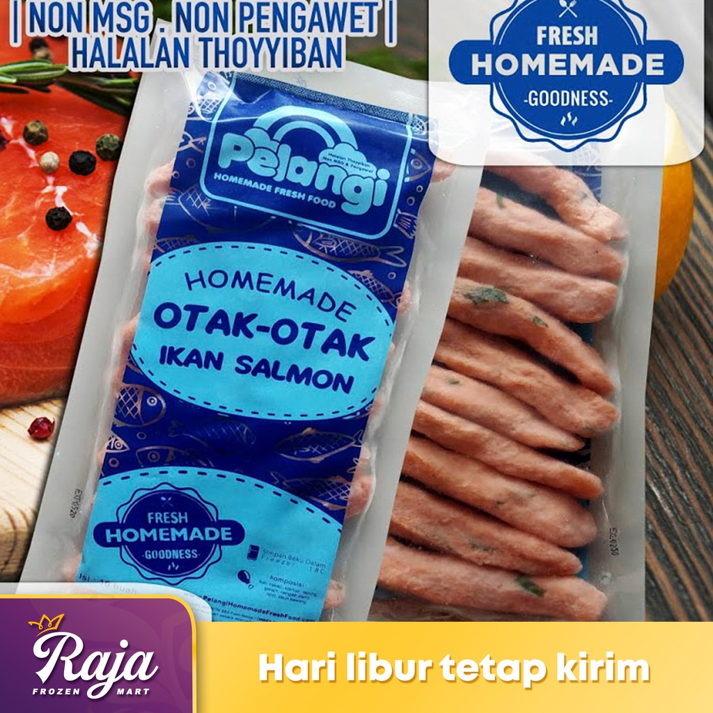 

Pelangi Premium Salmon Otak - Otak isi 10 300gr / Makanan Beku / Frozen Food / Otak-Otak / Salmon