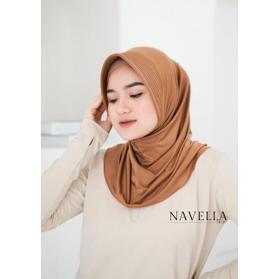 Hijab Bergo Bahan Jersey Premium Super Murah dan Adem Warna Khaki