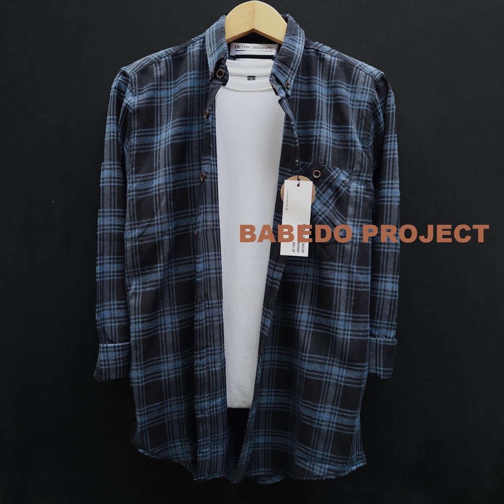 Babedo Kemeja Flannel Pria Premium Lengan Panjang Motif Kotak Kotak BDGM06