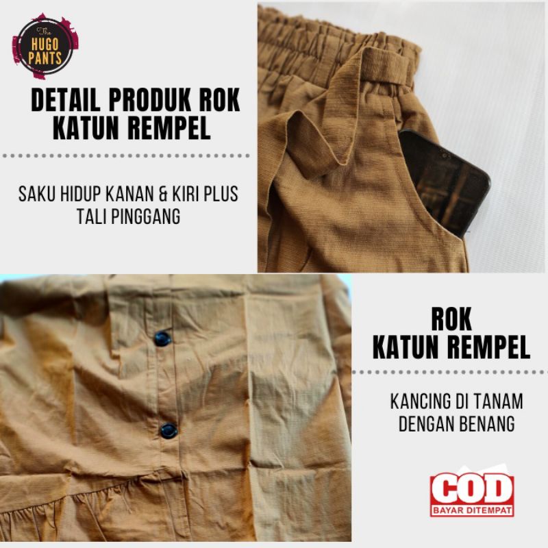 Rok Panjang Payung Rempel Jumbo Bahan Katun Sigaret Bawahan Wanita Remaja Dewasa