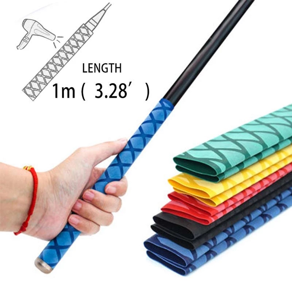 MXBEAUTY 15/18/20/22/25/28/30/35mm Fishing Rod Grip Belt DIY Handle Insulation Heat Shrink Wrap Tubing 5 Colors Polyolefin Waterproof Non-slip 1M Racket Handle Grip Badminton Racket Sleeve Tube/Multicolor