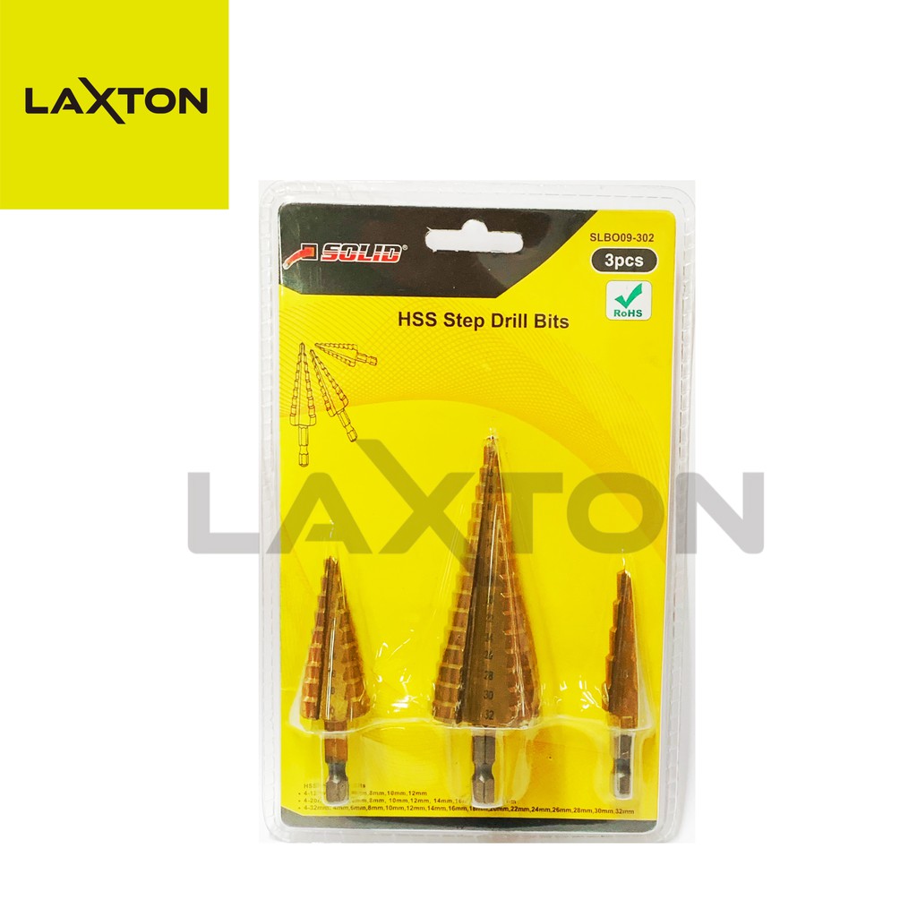 Solid mata bor pagoda step drill 3pcs per set SLBO09-302