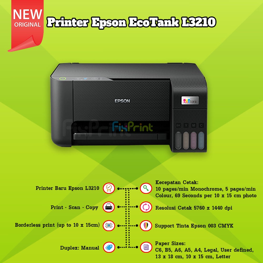 Jual PRINTER EPSON L3210 PRINT SCAN COPY A4 GARANSI RESMI PENGGANTI ...