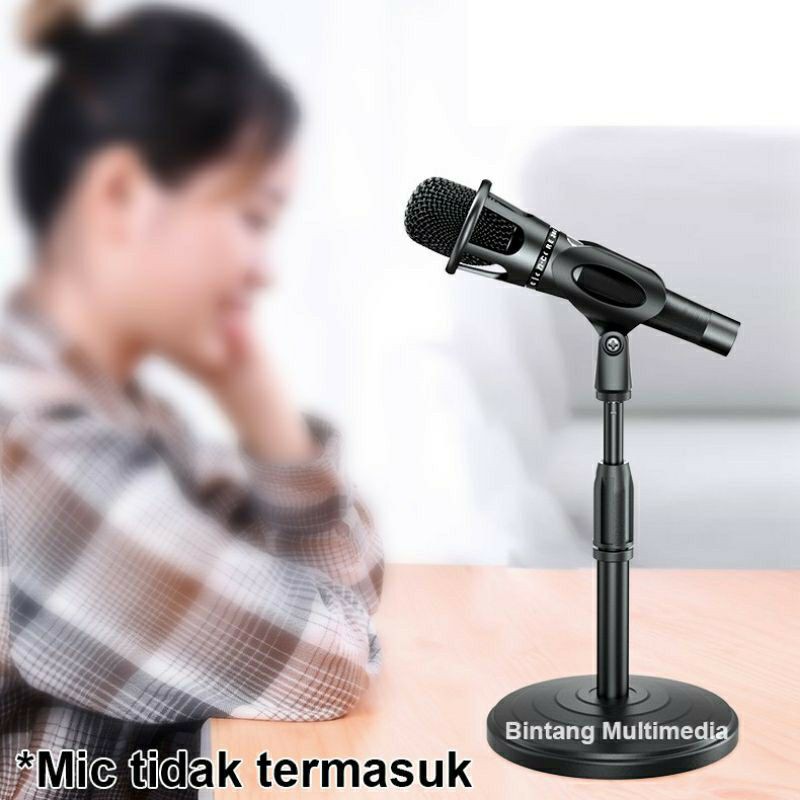 Stand Microphone Meja HD26 - Stand Mic Holder Adjustable Podium Video Mysunstore