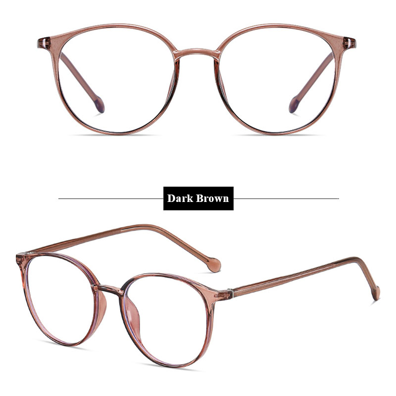 Viendo 2021 Baru Kacamata Anti Radiasi Photocromic 2 in 1 Untuk Wanita Pria Cowok Retro TR90 Elastik Frame Kacamata Komputer Anti Blueray Silau Photocromic Minus Bluecromic Minus Fotocromik Anti Sinar Matahari UV400 Kaca Mata Hitam-Dark Brown