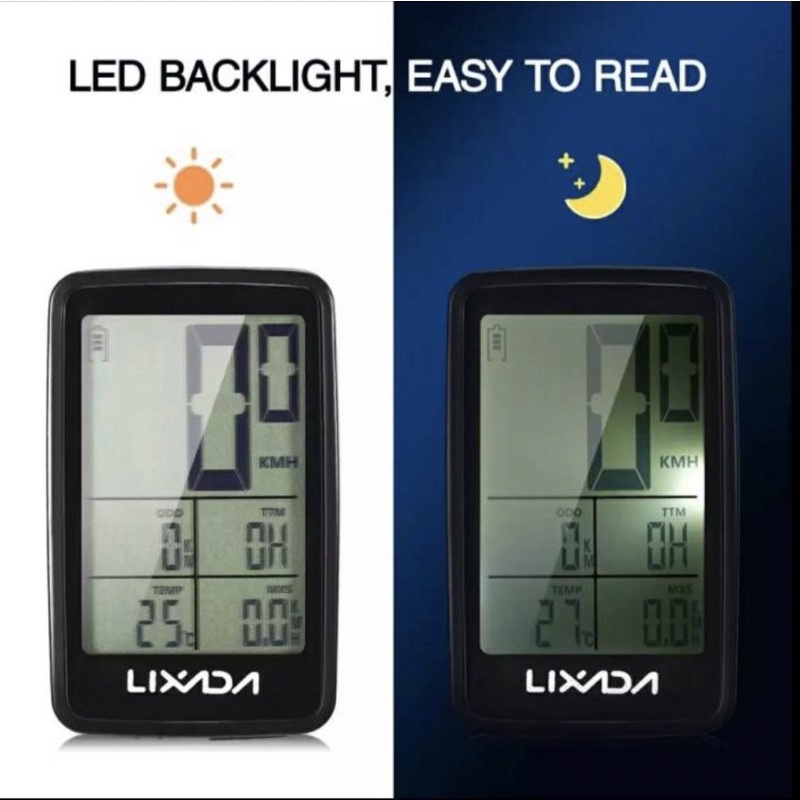 Speedometer Lixada Wireless Usb Rechargeable Barfly Include Baterai