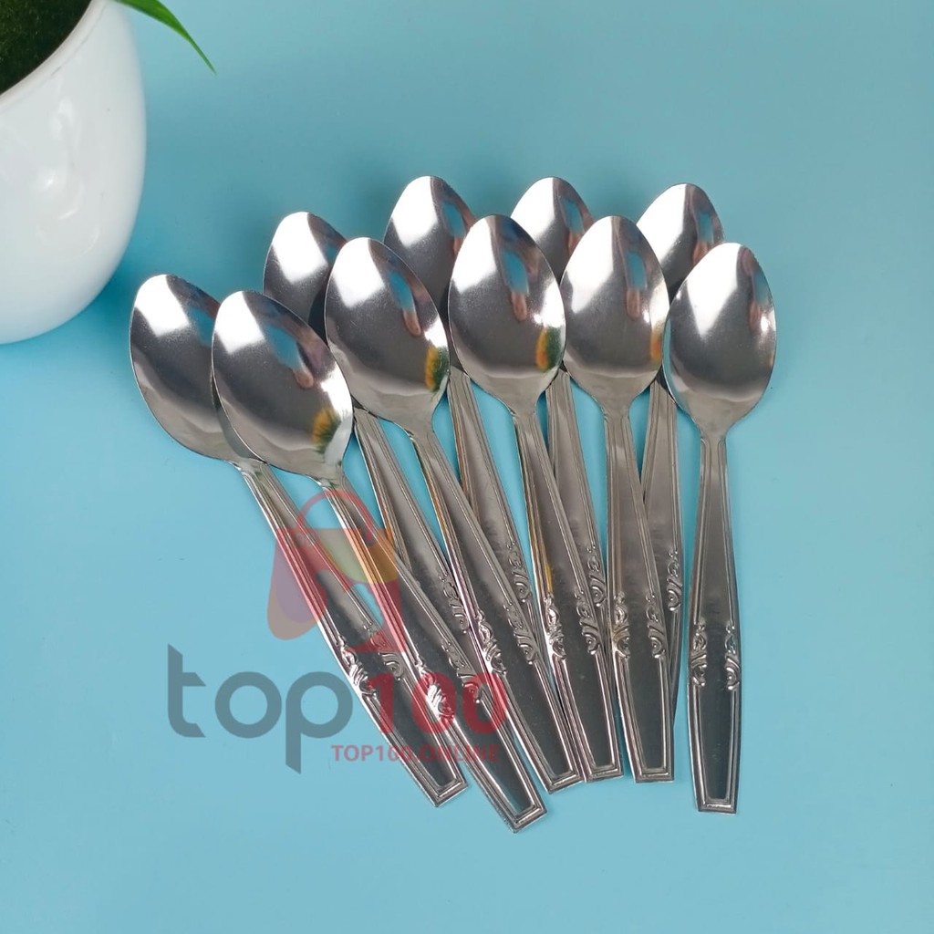 12 PCS SENDOK MAKAN GARPU MAKAN SENDOK TEH STAINLESS STEEL ...