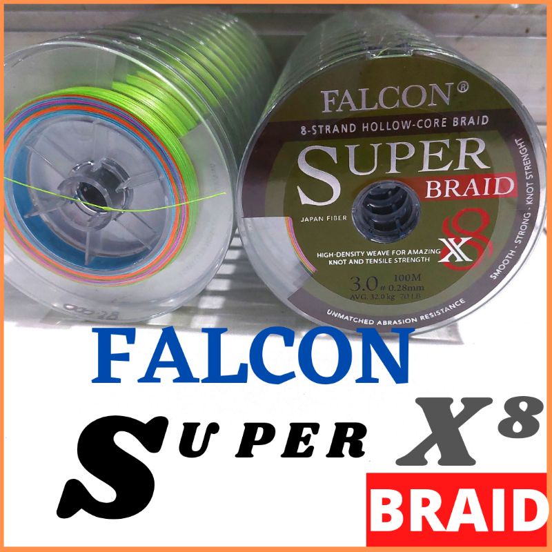 pe  falcon super  braid 100m multi colour