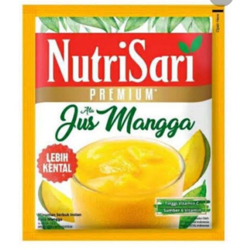 

Nutrisari premium Jus mangga 1 renceng isi 10 SACHET