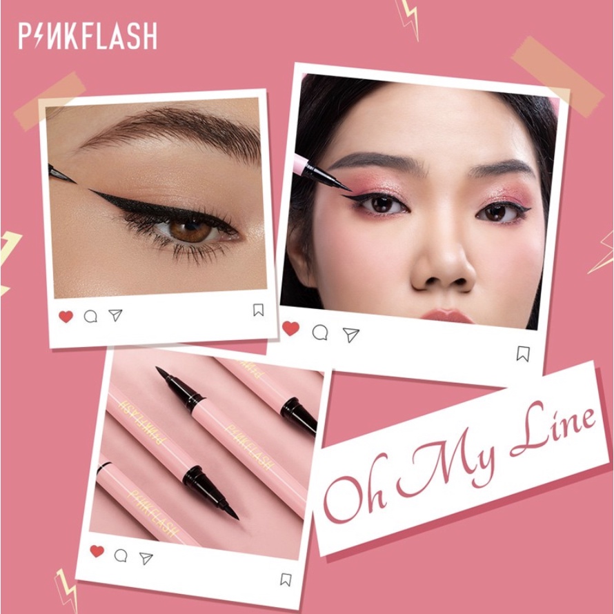 PINKFLASH Eyeliner Tahan Lama Hitam Pigemented Anti Air OhMyLine PF008