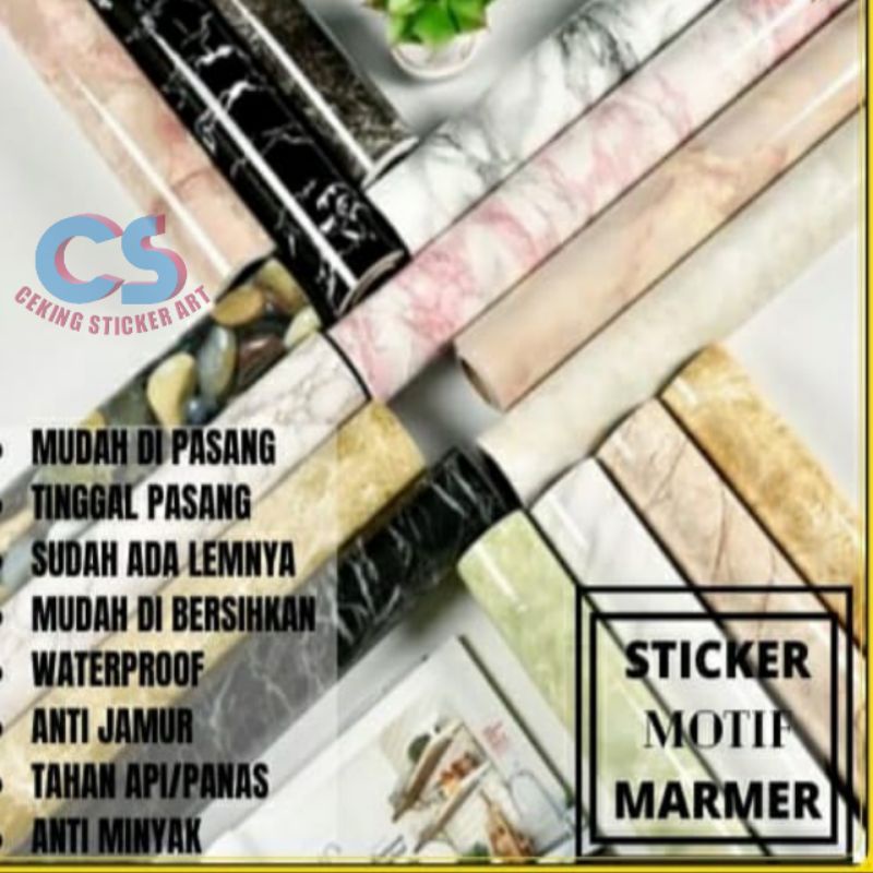 wallpaper dinding,stiker marmer glosy anti air anti panas stiker motif marmer stiker dapur