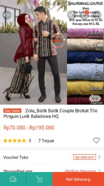 Zola_batik Batik Couple Brokat Tile Pinguin Lurik Baladewa Hq