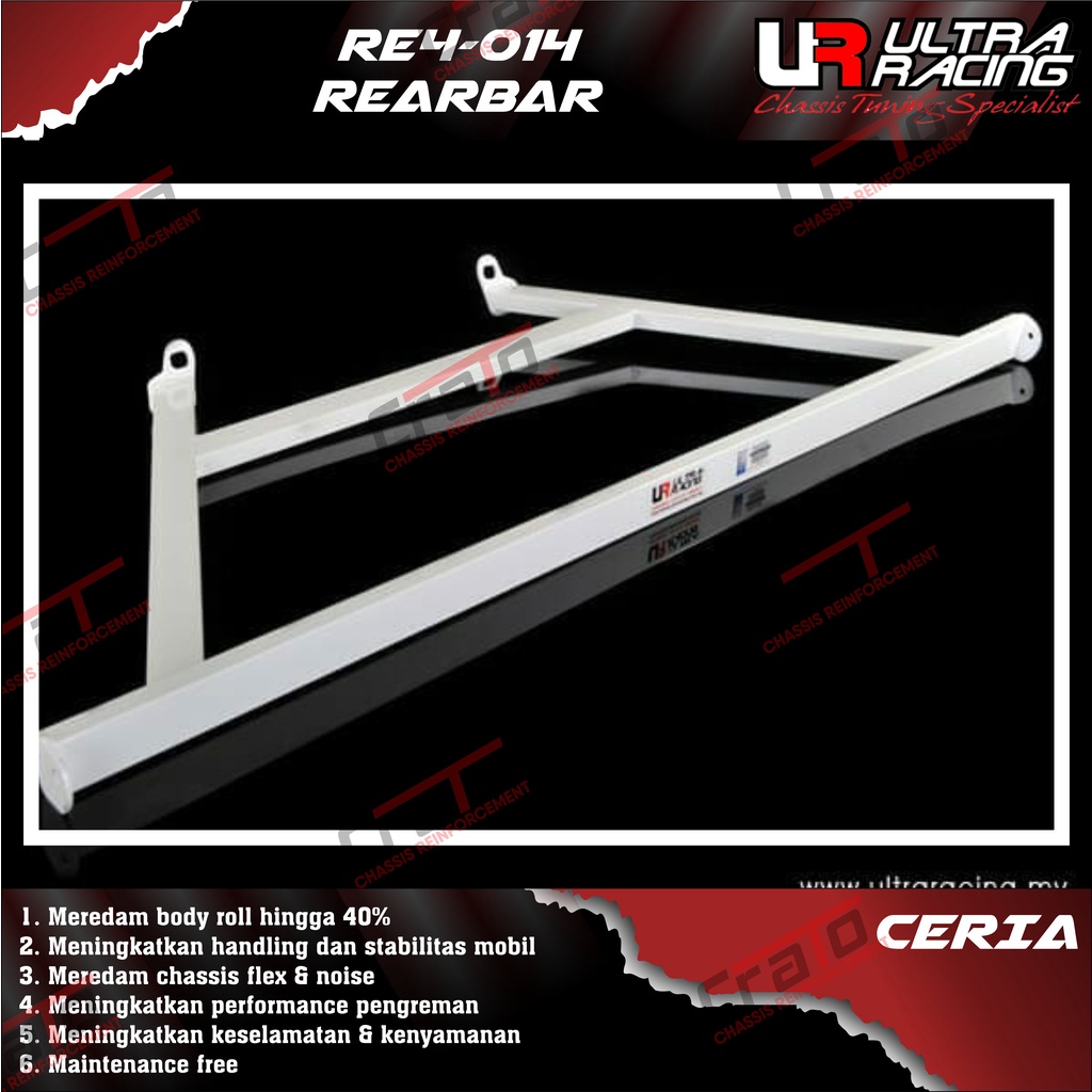 Aksesoris Stabiliser ULTRA RACING Safety Bar - Rearbar Rear Strutbar Tower Bar 4 points - Daihatsu C