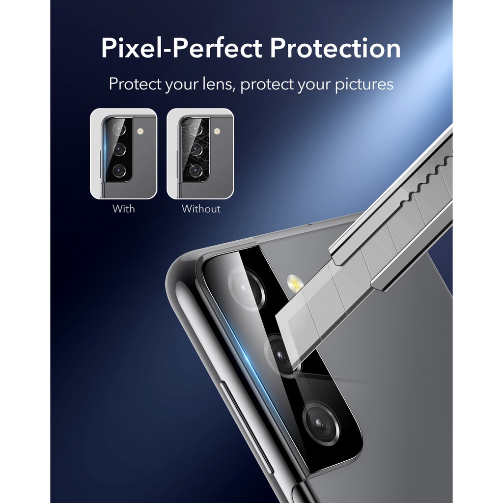 Esr 2pcs Lapisan Tempered Glass Pelindung Lensa Kamera Samsung Galaxy S21 / S21Plus / S21 Ultra 5g S21 Ultra
