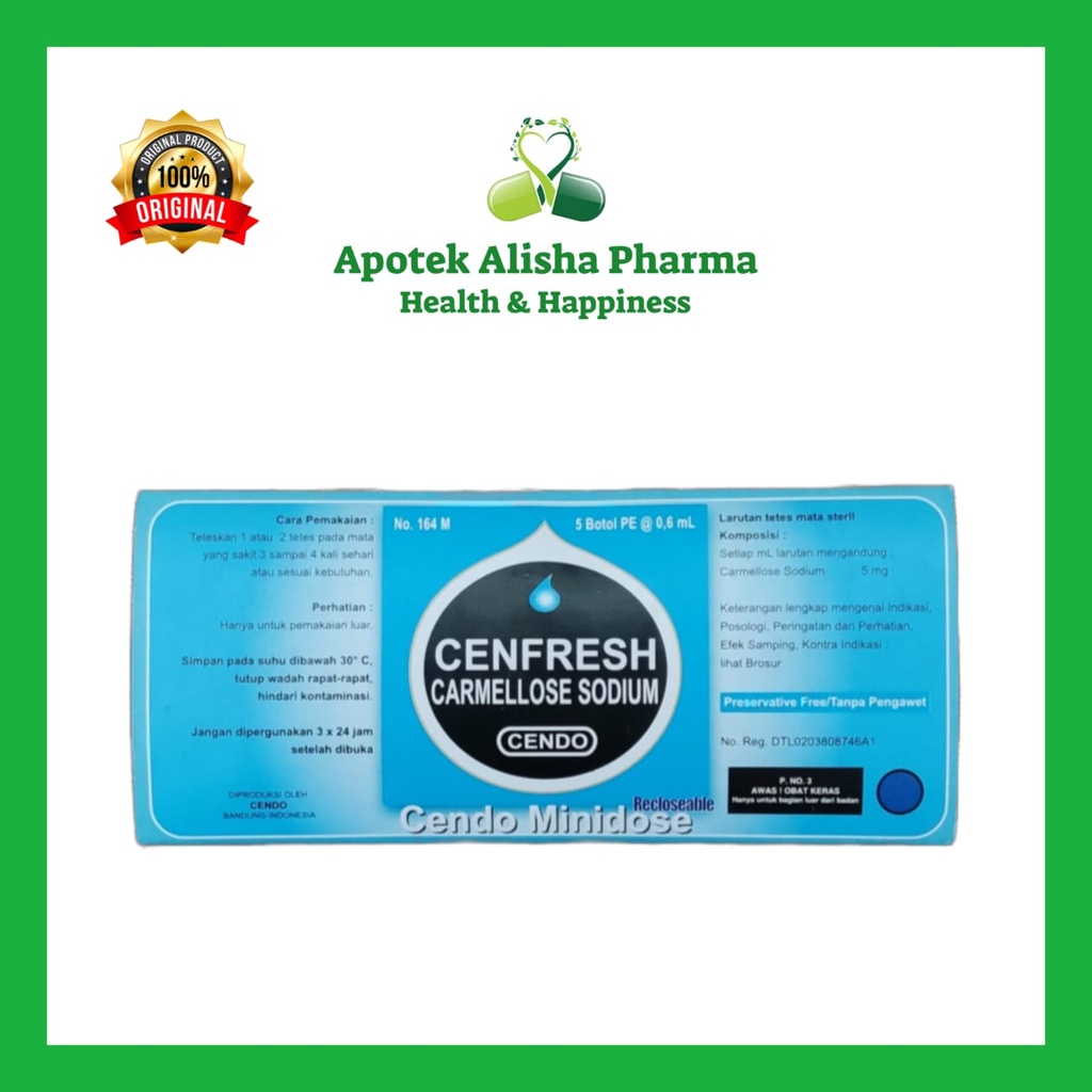 Cendo Cenfresh Eye Drop 5ml/Cendo Cenfresh Minidose 5x0,5ml-Cenfresh Tetes Mata Iritasi Ringan/Mata Merah/Senfresh Tetes Mata