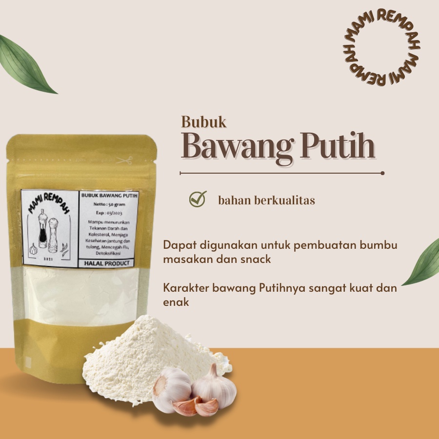 

BUBUK BAWANG PUTIH / GARLIC POWDER 100 gram