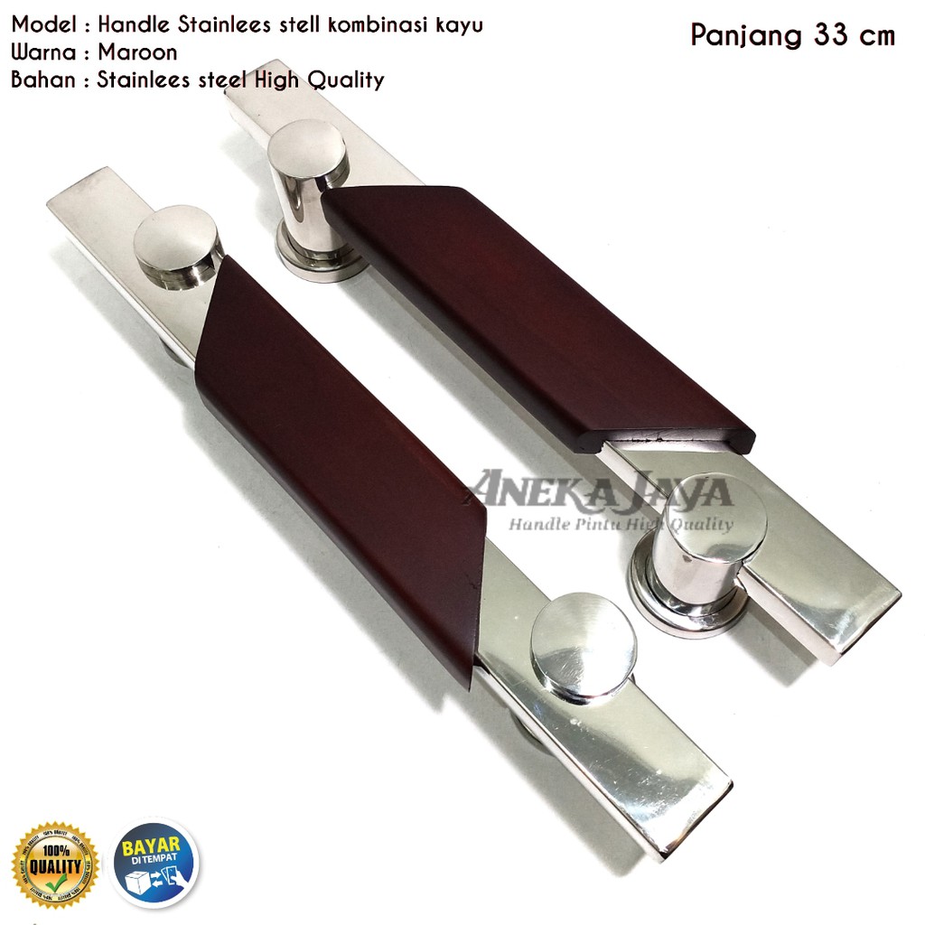 Handle Pintu rumah  33 cm / Tarikan Pintu rumah / Pegangan Pintu kombinasi kayu coklat tua murah